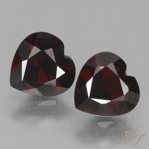 1.78ctw Natural Rojo negruzco Granate piropo, Corazón, VVS-VS