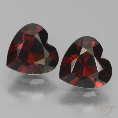 1.75ctw Natural Rojo oscuro Granate piropo, Corazón, VVS-VS