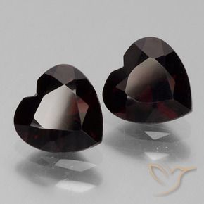 Gemas de Granate piropo Rojo oscuro natural de 1.75 ct, Corazón, VVS-VS