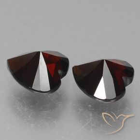 Gemas de Granate piropo Rojo oscuro natural de 1.95 ct, Corazón, VVS-VS