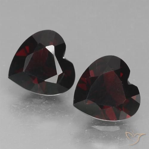 1.76ctw Natural Rojo negruzco Granate piropo, Corazón, VVS-VS