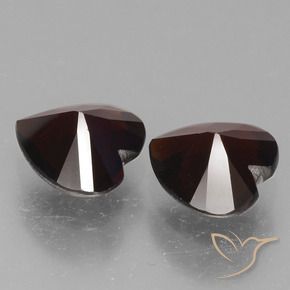 Gemas de Granate piropo Rojo negruzco natural de 1.76 ct, Corazón, VVS-VS