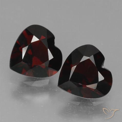 1.64ctw Natural Rojo negruzco Granate piropo, Corazón, VVS-VS