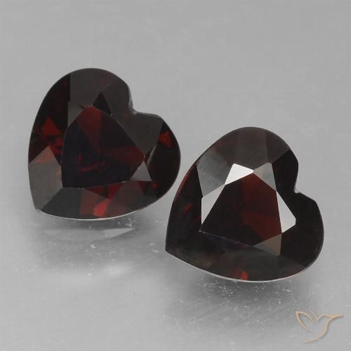 1.66ctw Natural Rojo negruzco Granate piropo, Corazón, VVS-VS