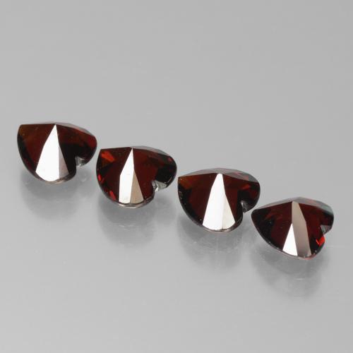 Gemas de granate piropo rojo natural de 3,79 ct, forma de corazón, VVS-VS