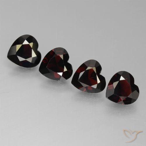 3.18ctw Natural Rojo oscuro Granate piropo, Corazón, VVS-VS