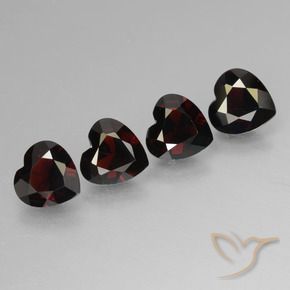 Gemas de Granate piropo Rojo oscuro natural de 3.18 ct, Corazón, VVS-VS