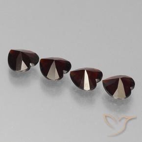 Gemas de Granate piropo Rojo oscuro natural de 3.18 ct, Corazón, VVS-VS