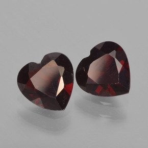 Gemas de granate piropo rojo natural de 1,65 ct, forma de corazón, VVS-VS