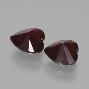 Gemas de granate piropo rojo natural de 1,65 ct, forma de corazón, VVS-VS