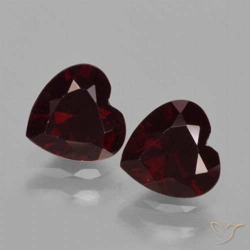 1.91ctw Natural Rojo oscuro Granate piropo, Corazón, VVS-VS