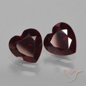 Gemas de Granate piropo Rojo oscuro natural de 1.91 ct, Corazón, VVS-VS