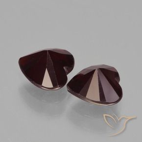 Gemas de Granate piropo Rojo oscuro natural de 1.91 ct, Corazón, VVS-VS