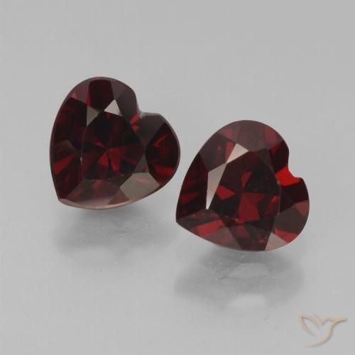1.95ctw Natural Rojo negruzco Granate piropo, Corazón, VVS-VS