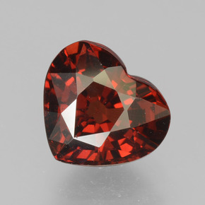 Granate piropo rojo natural de 2,00 ct, forma de corazón, VS