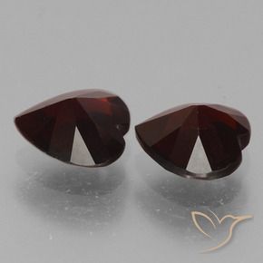 Gemas de Granate piropo Rojo oscuro natural de 1.63 ct, Corazón, VVS-VS