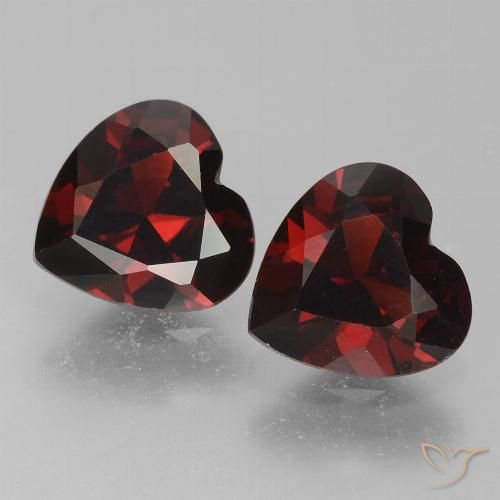 1.57ctw Natural Rojo oscuro Granate piropo, Corazón, VVS-VS