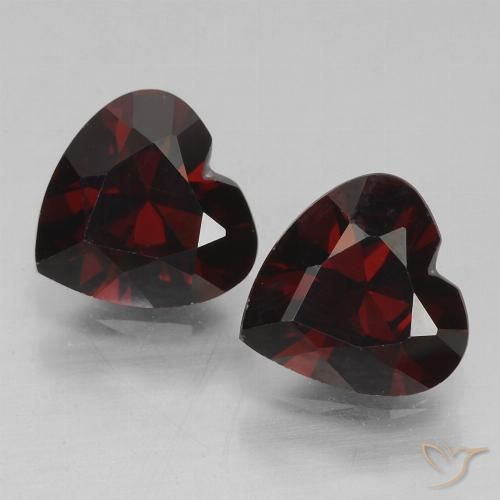 1.75ctw Natural Rojo negruzco Granate piropo, Corazón, VVS-VS