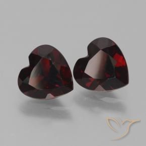 Gemas de Granate piropo Rojo negruzco natural de 1.90 ct, Corazón, VVS-VS