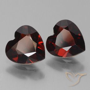 Gemas de Granate piropo Rojo oscuro natural de 1.55 ct, Corazón, VVS-VS