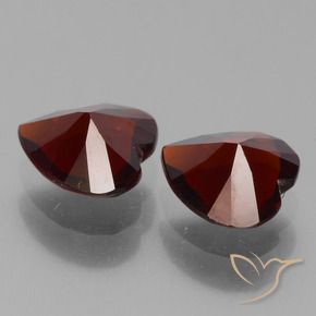 Gemas de Granate piropo Rojo oscuro natural de 1.55 ct, Corazón, VVS-VS