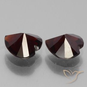 Gemas de Granate piropo Rojo oscuro natural de 1.63 ct, Corazón, VVS-VS