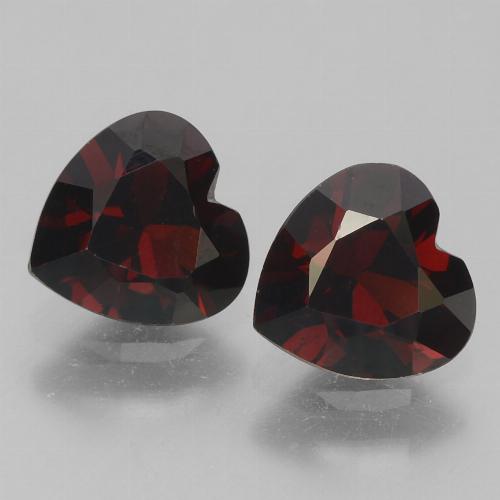 Gemas de granate piropo rojo natural de 1,74 ct, forma de corazón, VVS-VS