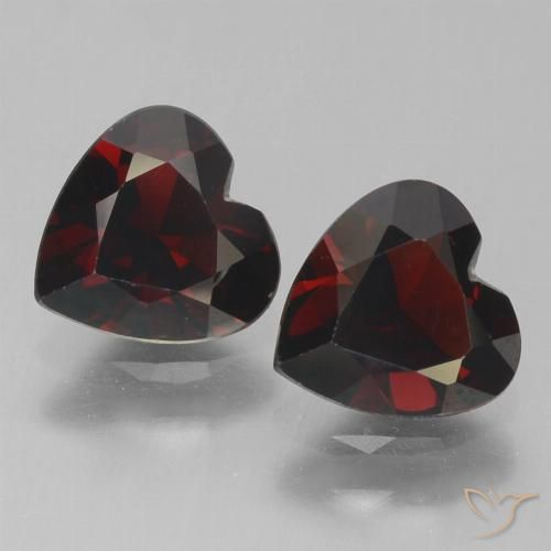 1.71ctw Natural Rojo negruzco Granate piropo, Corazón, VVS-VS