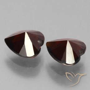 Gemas de Granate piropo Rojo negruzco natural de 1.71 ct, Corazón, VVS-VS