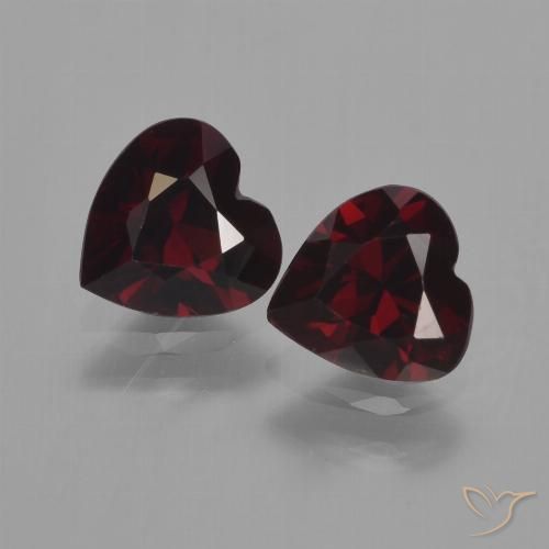 1.75ctw Natural Rojo oscuro Granate piropo, Corazón, VVS-VS