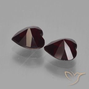 Gemas de Granate piropo Rojo oscuro natural de 1.75 ct, Corazón, VVS-VS