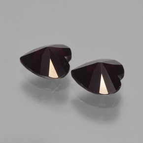 Gemas de granate piropo rojo natural de 1,64 ct, forma de corazón, VVS-VS