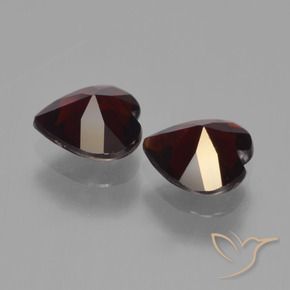 Gemas de Granate piropo Rojo negruzco natural de 1.63 ct, Corazón, VVS-VS