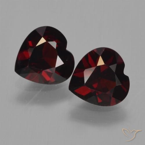 1.65ctw Natural Rojo negruzco Granate piropo, Corazón, VVS-VS