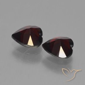 Gemas de Granate piropo Rojo oscuro natural de 1.62 ct, Corazón, VVS-VS