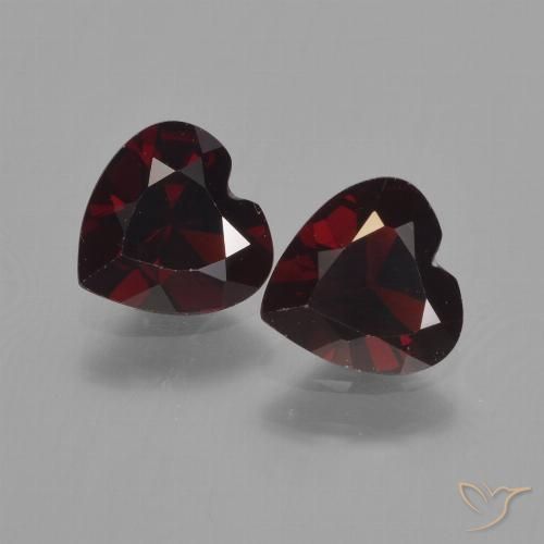 1.55ctw Natural Rojo oscuro Granate piropo, Corazón, VVS-VS