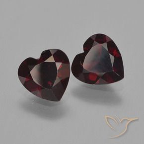 Gemas de Granate piropo Rojo oscuro natural de 1.55 ct, Corazón, VVS-VS