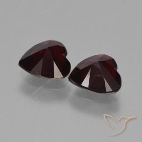 Gemas de Granate piropo Rojo oscuro natural de 1.55 ct, Corazón, VVS-VS