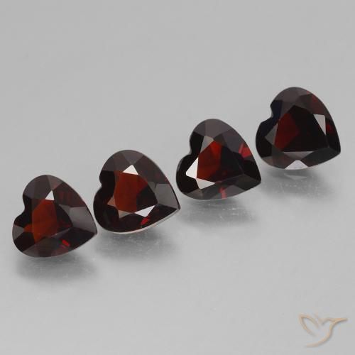 2.93ctw Natural Rojo oscuro Granate piropo, Corazón, VVS-VS