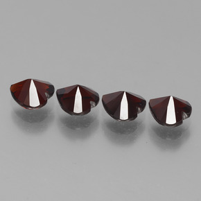 Gemas de granate piropo rojo natural de 3,86 ct, forma de corazón, VVS-VS