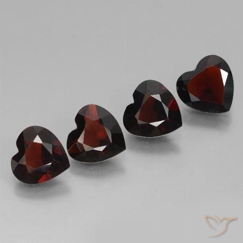3.07ctw Natural Rojo negruzco Granate piropo, Corazón, VVS-VS