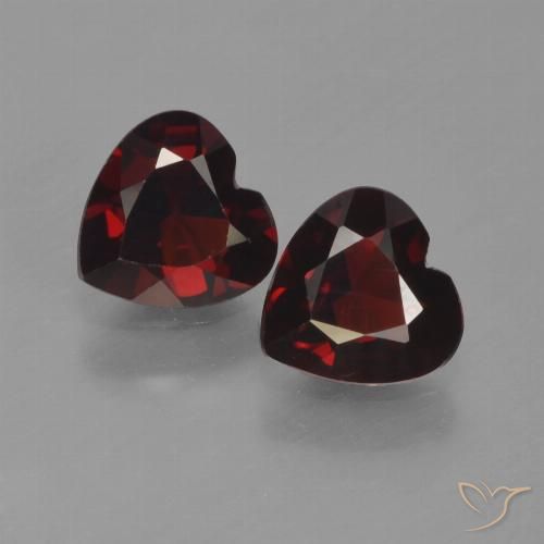1.64ctw Natural Rojo oscuro Granate piropo, Corazón, VVS-VS