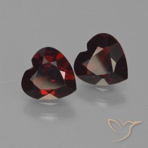 Gemas de Granate piropo Rojo oscuro natural de 1.64 ct, Corazón, VVS-VS