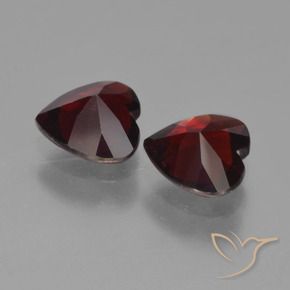 Gemas de Granate piropo Rojo oscuro natural de 1.64 ct, Corazón, VVS-VS