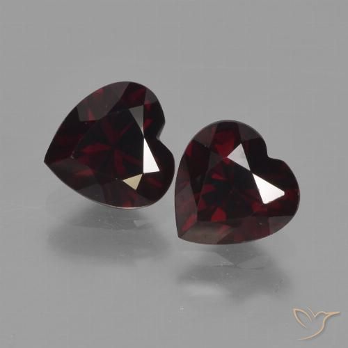1.84ctw Natural Rojo negruzco Granate piropo, Corazón, VVS-VS