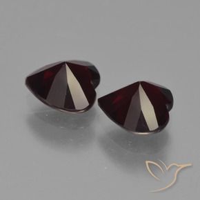 Gemas de Granate piropo Rojo negruzco natural de 1.84 ct, Corazón, VVS-VS