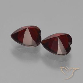Gemas de Granate piropo Rojo oscuro natural de 1.63 ct, Corazón, VVS-VS
