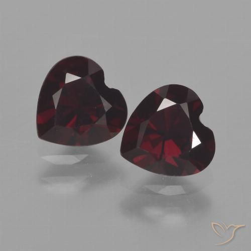 1.88ctw Natural Rojo negruzco Granate piropo, Corazón, VVS-VS