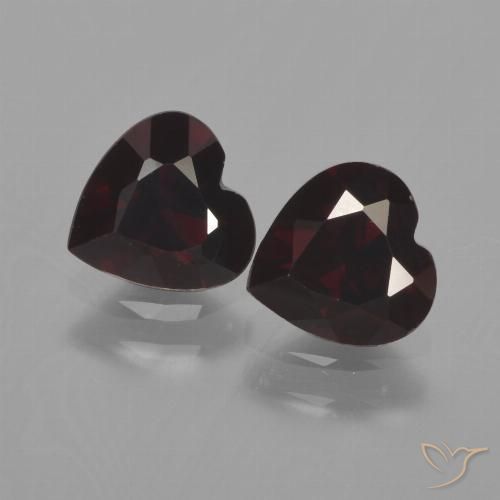 1.75ctw Natural Rojo negruzco Granate piropo, Corazón, VVS-VS