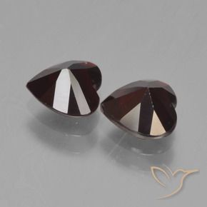 Gemas de Granate piropo Rojo negruzco natural de 1.75 ct, Corazón, VVS-VS